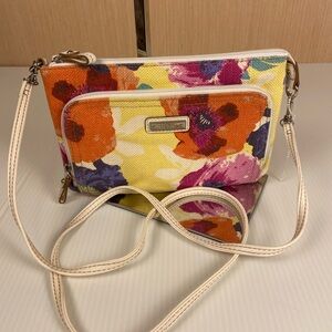 Relic by Fossil Bright Multicolor Floral Crossbody Wallet Purse